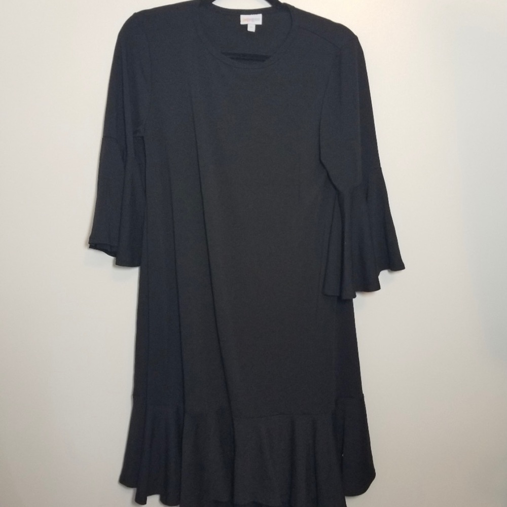 LuLaRoe Maureen Solid Black Dress XL
